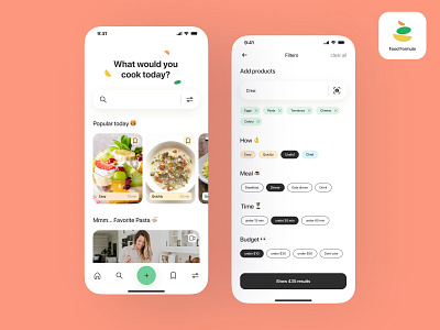 Recipe Search App food makeevaflchallenge mobile recipes search ui ux