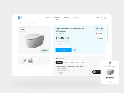 Product card for the plumbing store design ecommerce interface makeevaflchallenge makeevaflchallenge5 product product card product page store toilet ui ux
