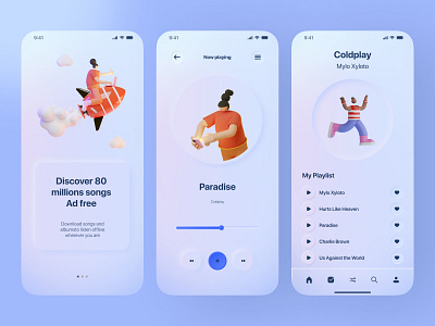 Study concept app mobile mobile app music playlist ui ux