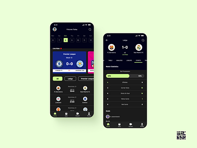 Football News App app design football app football news football updates fotmob inspiration mockup soccer app ui