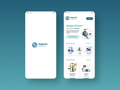 Landing Page - Digitech Online Course app design ui ux