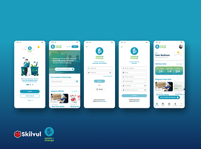 Waste4Change UI Design (Skilvul Internship - 2021) app design ui