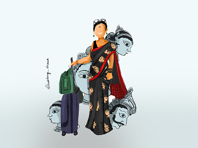 Kalamkari Sree fashion fashionillustration graphicdesign illustration illustration art indianfolkart