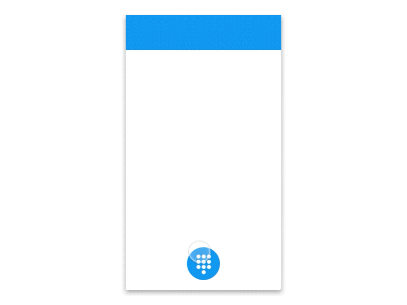 Floating Action Button into Keypad animation flat flat design material material design principle prototype