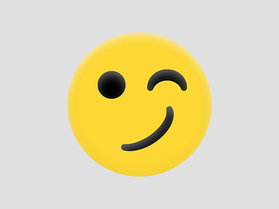 Wink emoji emoticon illustration logo logotype photoshop vector wink