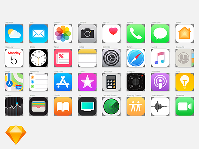 iOS 11 Icons Sketch Template