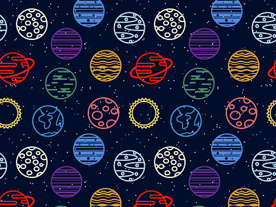 Planets pattern planets vector