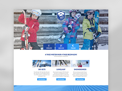 Skiverleih Website alps clean rent rental simple ski ui design uiux web website winter