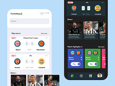 Football apps, Soccer apps, Theme, Design