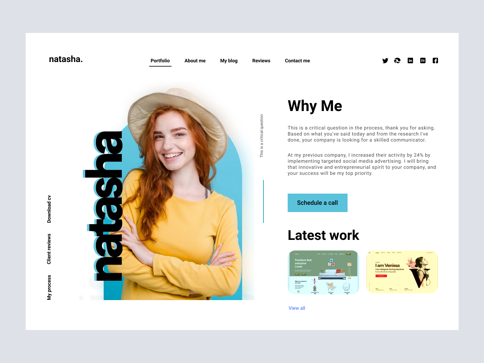 Portfolio: Landing Page by Sawaiz Fatima on Dribbble