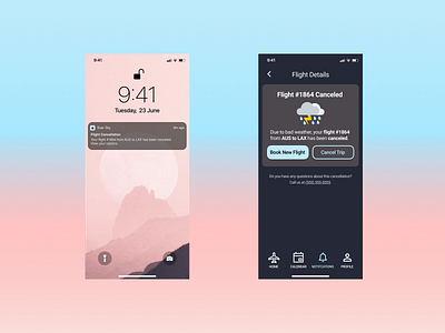 UX Writing: Flight Canceled app flight flight cancellation ios ios app iphone notification ui ui design ux writing