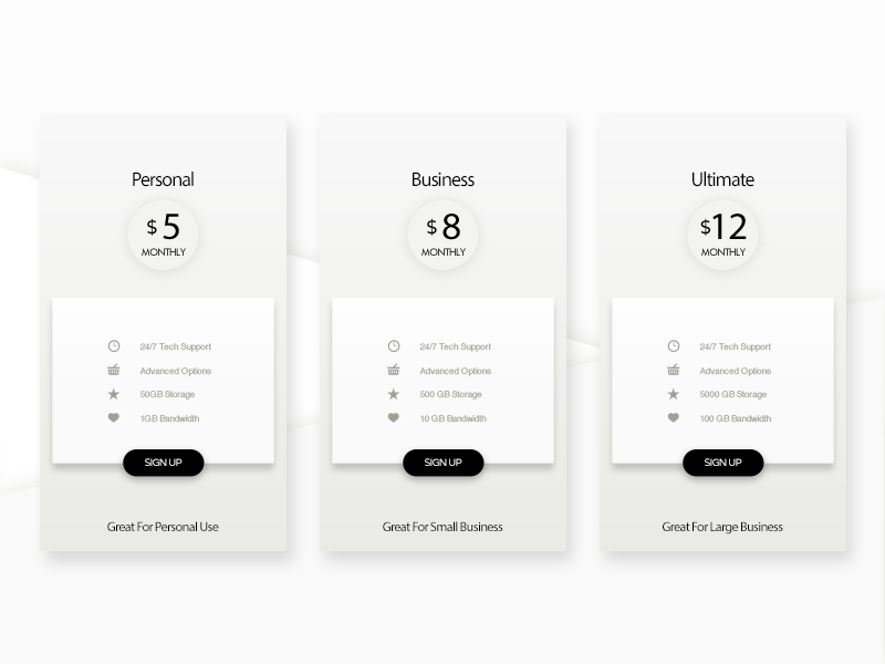 Pricing page example #222: ideas for the Pricing page of the new Website.