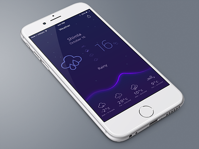 Weather App app blue clean gradient interface ios minimal mobile seasons simple ui weather