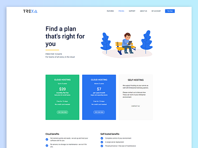 TREXA - Pricing Page corporate do icon illustration plan price pricing psd to ui vector website