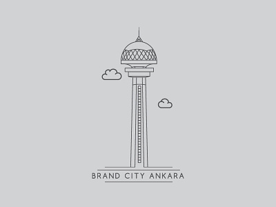 Brand City Ankara - Atakule ankara atakule brand city landmark lineart simple tower vector