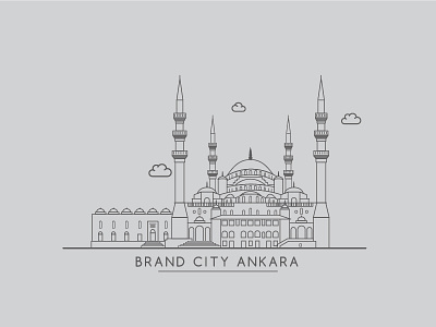 Brand City Ankara - Kocatepe Mosque ankara brand city linework vector mosque