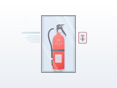 🔥🔥 Fire Extinguisher clean fire fire extinguisher glass minimal red vector