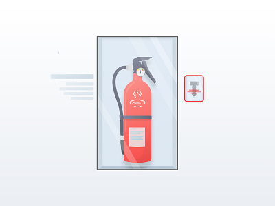 🔥🔥 Fire Extinguisher clean fire fire extinguisher glass minimal red vector