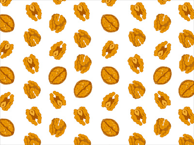 Walnuts seamless pattern