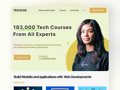 Techcos- Home page Design branding colorful design figma graphic design homepage illustration landingpage logo ui ux uxdesign website