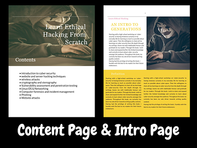 content page & intro page adobe photoshop canva design ebook ebook cover ebook design ebook layout graphicdesign hacking illustration