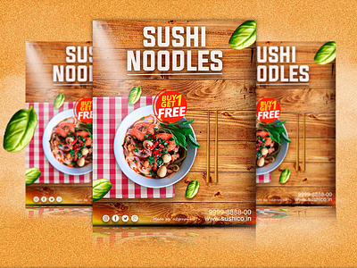 Sushi Noodles Poster adobe photoshop canva design graphicdesign illustration manipulation photoshop poster