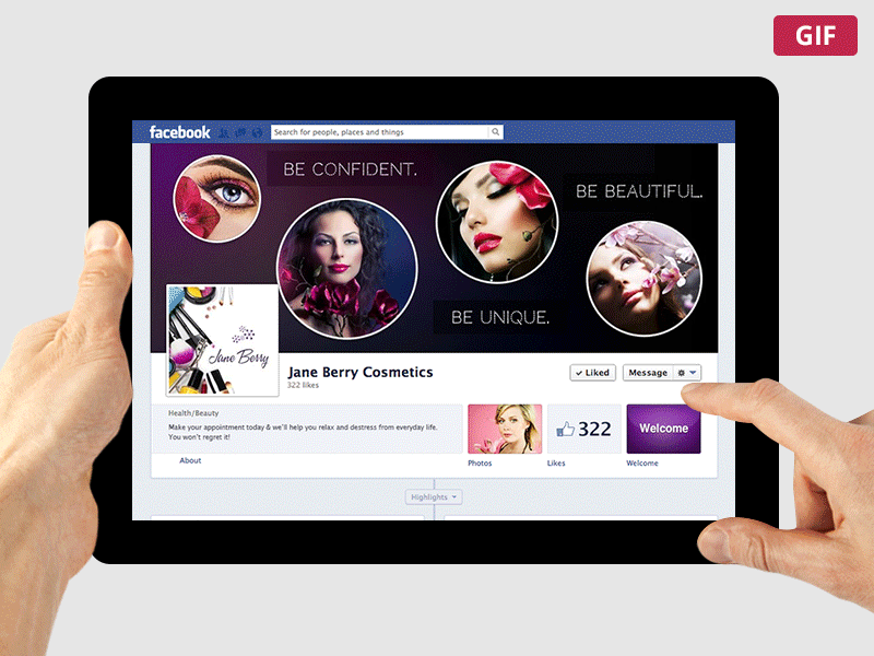 Fan Page Animation animated gif cover photo facebook fan page tablet