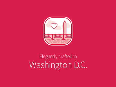 Washington D.C. city dc heart icon illustration monuments red the district washington