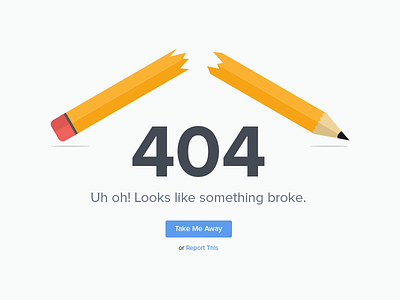404 Page 404 blue broke error oops pencil ui
