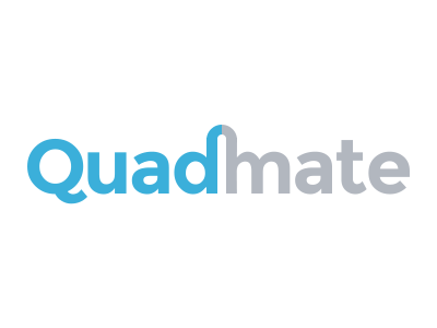 Quad Mate Logo blue gray ligature logo quadlearning quadmate type typography