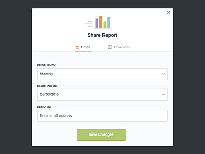 Share Report modal report share ui ux