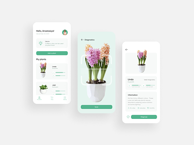 Plant Care App 🌿 animation app design illustration logo mobile ui ux
