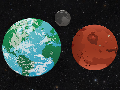Earth/Moon/Mars Illustrations earth illustrations mars moon nasa