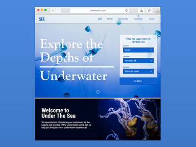 Daily UI 003 :: Landing Page :: Under the Sea landing page ocean ui
