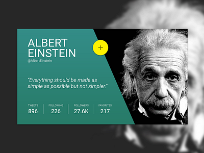 Daily UI 006 :: Profile Card :: Albert Einstein material design profile quote science ui