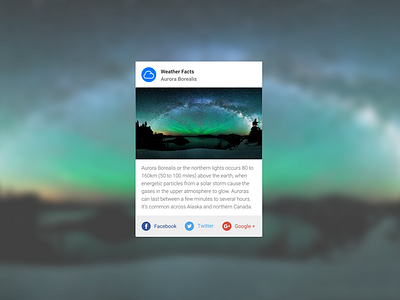 Daily UI 010 :: Share :: Weather Fact daily ui material design share ui