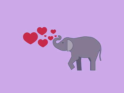 Splash of Love animal elephant illustration valentines vector
