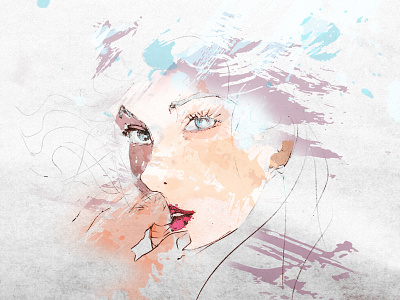 Girl Sketch anime colors deviantart drawing face girl neonmob portrait texture