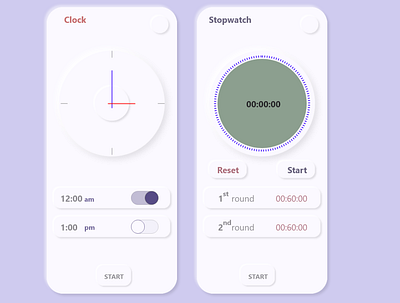 Simple stopwatch UI design app branding design icon illustration ui ux