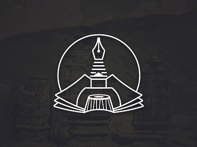 CRC Nepal book brand identity design branding center civilization culture design logo madal nepal pen process research stupa sun symbol