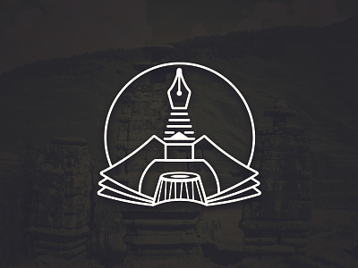 CRC Nepal book brand identity design branding center civilization culture design logo madal nepal pen process research stupa sun symbol