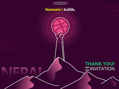 Namaste ! Dribble debut dribbble first shot illustration invite