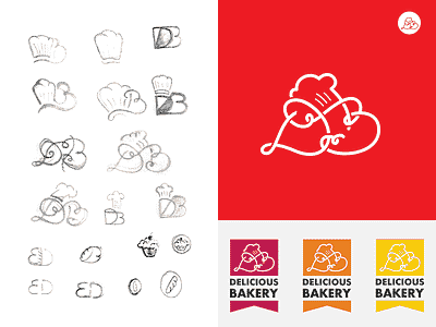 Delicious Bakery Logo process