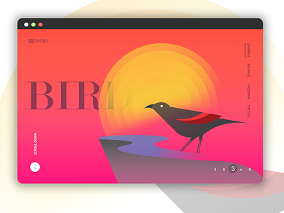 Landing Page bird flat web design landing page ui design user interface website