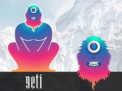 Big Eyes : Yeti bigeyes character character design concept eye graphics illustration process rokaya vector yeti