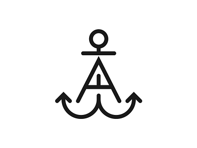 Ahoy Hoy Icon black and white hand lettering logo