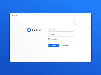 Hello.io - Sign In mock up sign in ui user experience design user interface design ux website