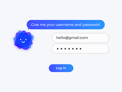 Log In To System With Ai Agent ai chat bot design interaction log in sign in user interface