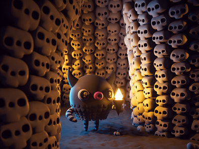 Drawlloween 2019 - Catacombs 3d 3d art 3d artist 3d illustration 3d modeling character character design design halloween illustration