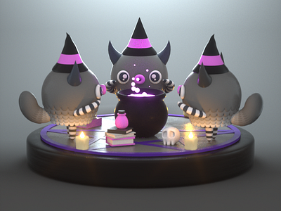 Drawlloween 2019 - Witchcraft 3d 3d art 3d artist 3d illustration 3d modeling character character design design halloween illustration